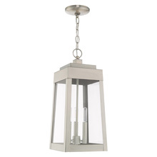  20857-91 - 3 Lt Brushed Nickel Outdoor Pendant Lantern