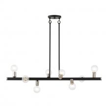  45868-04 - 8 Light Black Large Chandelier with Brushed Nickel Accents