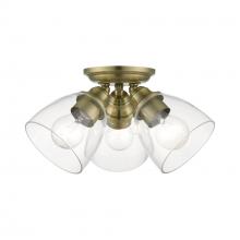  46339-01 - 3 Light Antique Brass Semi-Flush