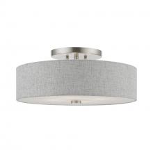  46744-91 - 4 Light Brushed Nickel with Shiny White Accents Semi-Flush