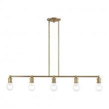  47165-01 - 5 Light Antique Brass Large Linear Chandelier