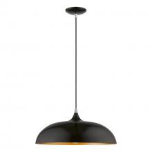  49233-68 - 1 Light Shiny Black with Polished Chrome Accents Pendant