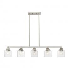  49765-91 - 5 Light Brushed Nickel Linear Chandelier