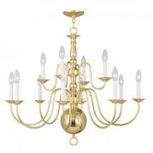  5014-02 - 12 Light Polished Brass Chandelier