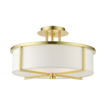  51074-12 - 3 Lt Satin Brass  Semi Flush