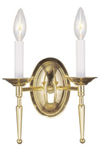  5122-02 - 2 Light Polished Brass Wall Sconce