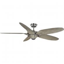  P250073-081 - Mesilla Collection 60" Five-Blade White Barnwood/Antique Nickel Indoor/Outdoor DC Motor Urban In