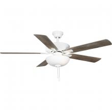  P250082-030-WB - AirPro 52 in. White 5-Blade AC Motor Transitional Ceiling Fan with Light