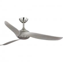  P250105-009-30 - Conte Collection 52-in Three-Blade Brushed Nickel Contemporary Ceiling Fan with Grey Weathered Wood