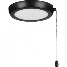  P260002-31M-30 - AirPro 7" 1-Light Matte Black Edgelit Transitional Ceiling Fan Light Kit and Opal Shade