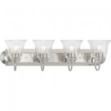  P300392-009 - Four-Light Brushed Nickel Transitional Bath and Vanity Light with Clear Glass for Bathroom