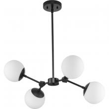  P400307-31M - Haas Collection Four-Light Matte Black Mid-Century Modern Chandelier