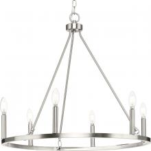  P400313-009 - Gilliam Collection Six-Light Brushed Nickel New Traditional Chandelier