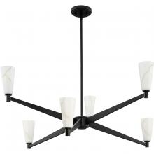  P400395-31M - Tosca Collection Six-Light Matte Black Modern Luxe Chandelier