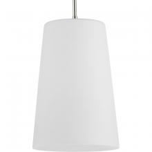  P500430-104 - Clarion Collection One-Light Polished Nickel Etched White Transitional Pendant