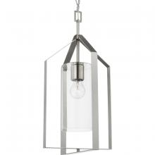  P500431-009 - Vertex Collection One-Light Brushed Nickel Clear Glass Contemporary Foyer Light