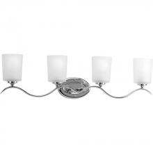  P2021-15 - Inspire Collection Four-Light Polished Chrome Etched Glass Traditional Bath Vanity Light