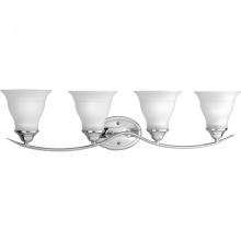  P3193-15 - Trinity Collection Four-Light Polished Chrome Etched Glass Traditional Bath Vanity Light