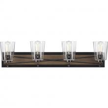  P300232-020 - Briarwood Collection Four-Light Antique Bronze Clear Glass Coastal Bath Vanity Light