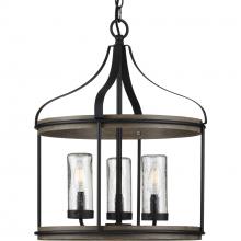  P500235-031 - Brenham Collection Black Three-Light Outdoor Pendant