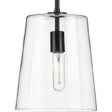  P500241-031 - Clarion Collection One-Light Black Clear Glass Transitional Pendant