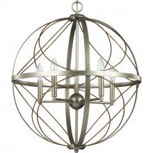  P500287-134 - Brandywine Collection Five-Light Silver Ridge Farmhouse Pendant Light