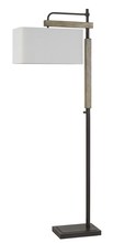  BO-2889FL - Alloa Metal/Wood Floor Lamp With Rectangular Linen Shade