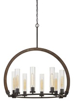  FX-3691-8 - 60W X 8 Sulmona Wood/Metal Chandelier With Glass Shade (Edison Bulbs Not included)