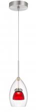  UP-128-CL-REDFR - Integrated dimmable LED glass mini pendant light. 6W, 450 lumen, 3000K