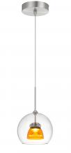  UP-335-CL-AMBCL - Integrated dimmable LED glass mini pendant light. 6W, 450 lumen, 3000K