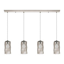  202404A - 4x25W Linear Pendant w/ Satin Nickel Finish & Smoked Glass