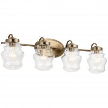  55040CLZ - Janiel 33.25" 4 Light Vanity Light with Clear Glass in Classic Bronze