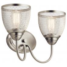  55042NI - Voclain 16" 2 Light Vanity Light with Mesh Shade in Brushed Nickel