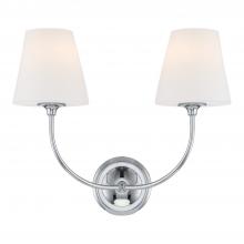  2442-OP-CH - Libby Langdon Sylvan 2 Light Polished Chrome Sconce