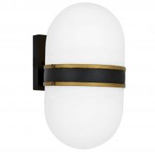  CAP-8504-MK-TG - Brian Patrick Flynn Capsule 2 Light Matte Black + Textured Gold Outdoor Sconce