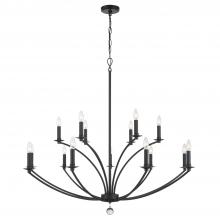  MIL-8015-BK - Mila 15 Light Black Chandelier