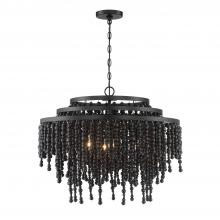  POP-A5076-MK - Poppy 6 Light Matte Black Chandelier