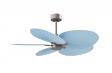  AKTP-BN-BL - Alessandra Tropical 5-blade ceiling fan in Brushed Nickel and Light Blue blades.