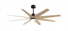  ANLK-BK-LM-64 - Ariella 8-blade ceiling fan in Matte Black and Light Maple Tone blades