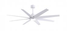  ANLK-MWH-MWH-64 - Ariella 8-blade ceiling fan in Matte White and Matte White blades