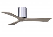  IR3H-CR-GA-42 - Irene-3H three-blade flush mount paddle fan in Polished Chrome finish with 42” Gray Ash tone bla