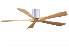  IR5H-BN-LM-60 - Irene-5H three-blade flush mount paddle fan in Brushed Nickel finish with 60” Light Maple tone b