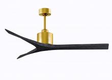  MW-BRBR-BK-60 - Mollywood 6-speed contemporary ceiling fan in Brushed Brass finish with 60” solid matte black wo