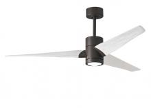  SJ-TB-MWH-60 - Super Janet three-blade ceiling fan in Textured Bronze finish with 60” solid matte white wood bl