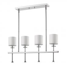  IN21042PN - Kara Indoor 4-Light Pendant W/Shades & Crystal Bobeches Polished Nickel