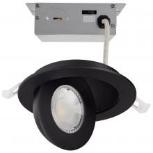  S11842 - 9 Watt; CCT Selectable; LED Direct Wire Downlight; Gimbaled; 4 Inch Round; Remote Driver; Black