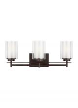  4437303EN3-710 - Elmwood Park traditional 3-light LED indoor dimmable bath vanity wall sconce in bronze finish with s