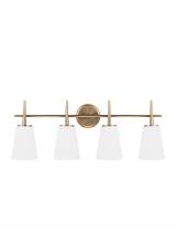  4440404EN3-848 - Driscoll contemporary 4-light LED indoor dimmable bath vanity wall sconce in satin brass gold finish