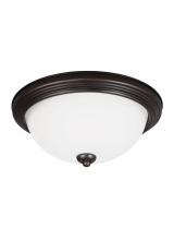  77263EN3-710 - Geary transitional 1-light LED indoor dimmable ceiling flush mount fixture in bronze finish with sat