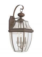  8040EN-71 - Lancaster traditional 3-light LED outdoor exterior wall lantern sconce in antique bronze finish with